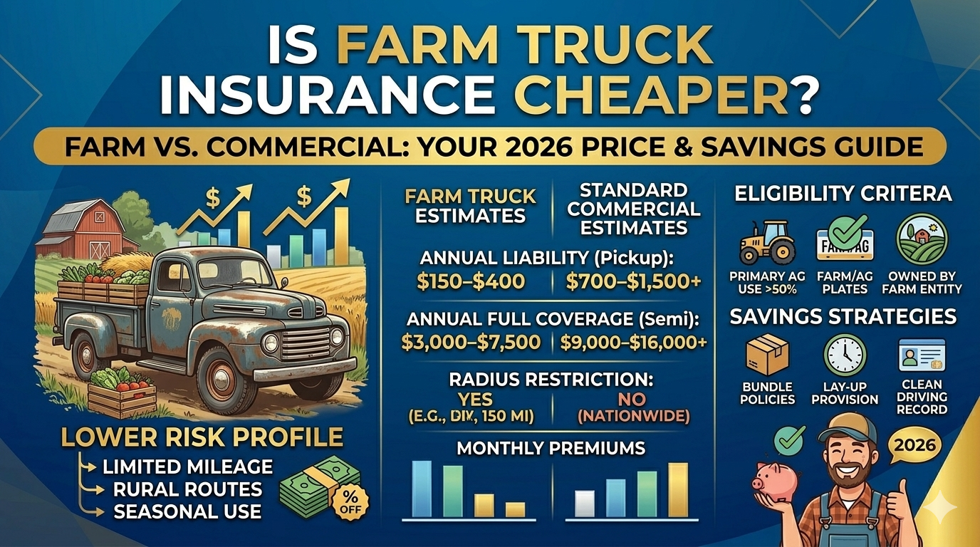 Is Farm Truck Insurance Cheaper? (2026 Cost Comparison)